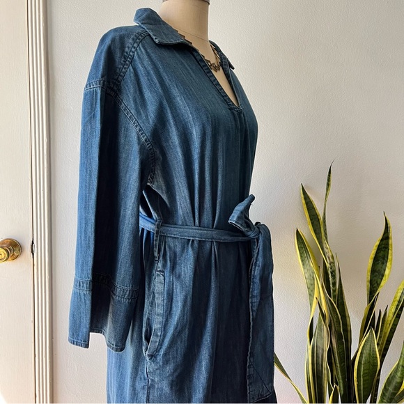NWT•Pull-On Blue Denim Kimono Dress•Sz L - Picture 2 of 9
